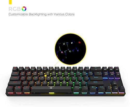 DREVO Calibur 71-Key RGB LED Backlit Wireless Bluetooth 4.0 / Wired USB Gaming Mechanical Keyboard Brown Switch-Black