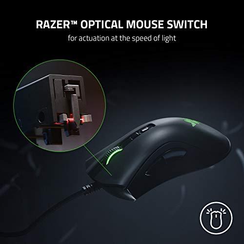 Razer DeathAdder V2 Gaming-Maus: 20K DPI Optischer Sensor - Schnellster Gaming-Mausschalter - Chroma RGB-Beleuchtung - 8 programmierbare Tasten - Gummierte Seitengriffe - Classic Black