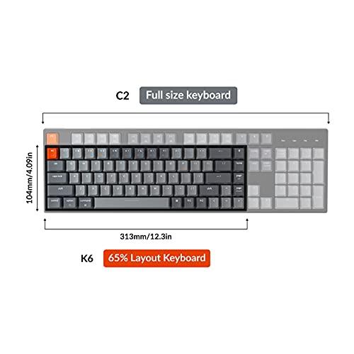 Keychron K6 65% Compact Wireless Mechanical Keyboard für Mac, Hot-swappable White Backlight, Bluetooth, Multitasking, Type-C Wired Gaming Keyboard für Windows mit Gateron G Pro Brown Switch