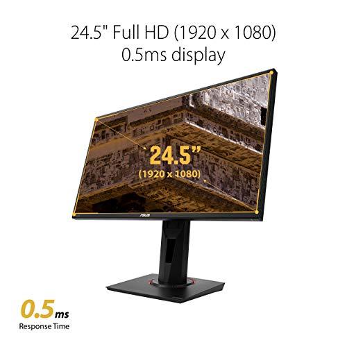 Monitor ASUS TUF Gaming 24,5" 1080P HDR VG258QM - Full HD, 280Hz (compatible con 144Hz), 0,5ms, sincronización de desenfoque de movimiento extremadamente bajo, compatible con G-SYNC, DisplayHDR 400, altavoz, DisplayPort HDMI, altura ajustable