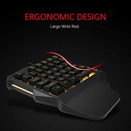 RedThunder One Handed Gaming Keyboard RGB Backlit 35 Keys Portable Mini Gaming Keypad Ergonomic Game Controller für PC Gamer