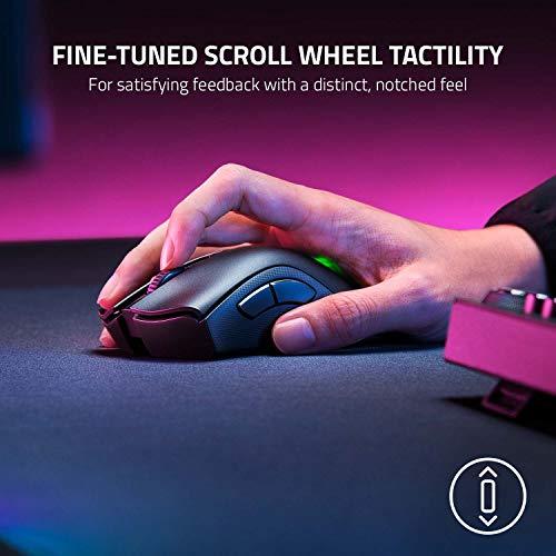 Bezprzewodowa mysz Razer DeathAdder V2 Pro: czujnik optyczny 20K DPI - 3 razy szybszy niż mechaniczny przełącznik optyczny - podświetlenie Chroma RGB - żywotność baterii 70 godzin - 8 programowalnych przycisków - klasyczna czerń