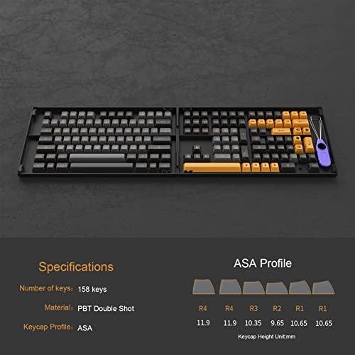 Akko Black&Bronze Juego de 158 teclas de perfil ASA PBT de doble disparo para teclados mecánicos con caja de recogida