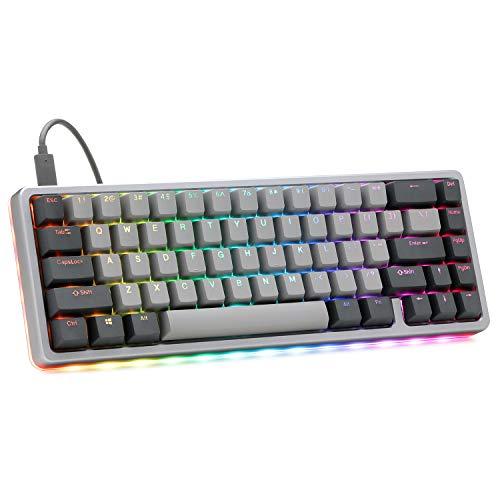 Tastiera meccanica ad alto profilo Drop ALT - Tastiera da gioco al 65% (67 tasti), interruttori Hot-Swap, macro programmabili, retroilluminazione LED RGB, USB-C, PBT Doubleshot, telaio in alluminio (Cherry MX Blue, grigio)
