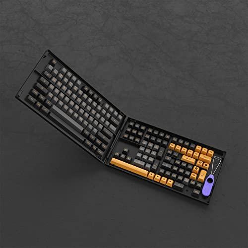 Akko Black&Bronze Juego de 158 teclas de perfil ASA PBT de doble disparo para teclados mecánicos con caja de recogida