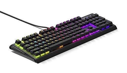 Teclado mecánico para juegos SteelSeries Apex M750 RGB - Marco de aluminio - Retroiluminación LED RGB - Interruptor lineal y silencioso - Notificaciones de discordia