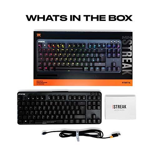 Fnatic miniSTREAK Speed LED Backlit RGB Mechanical TKL Gaming Keyboard, interruttori Speed Silver, tastiera da gioco Esports Pro compatta, portatile e senza tasti (layout USA)