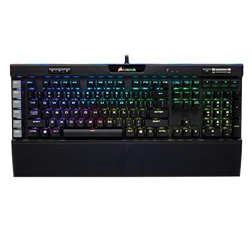 Corsair K95 RGB Platinum Teclado mecánico para juegos - 6 teclas macro programables - USB Passthrough y controles multimedia - Velocidad Cherry MX más rápida - Retroiluminación LED RGB - Acabado negro