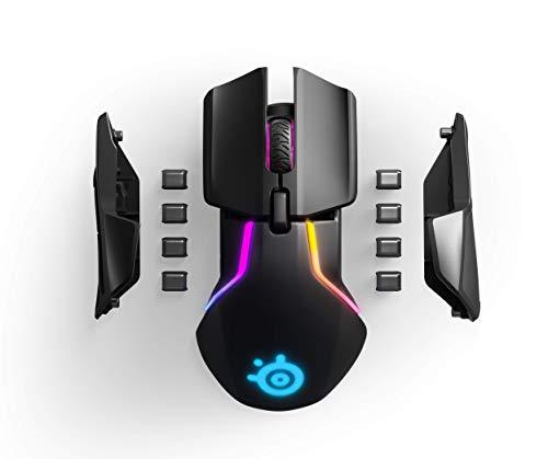 Ratón inalámbrico para juegos SteelSeries Rival 650 Quantum - Batería de carga rápida - Sensor óptico doble Truemove3+ de 12, 000 Cpi - Distancia de elevación de 0,5 - 256 configuraciones de peso - Iluminación RGB de 8 zonas