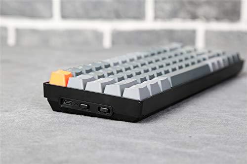 Keychron K6 Teclado mecánico inalámbrico para juegos con Bluetooth/USB, compacto con 65% de distribución, retroiluminado con LEDs RGB y con marco de aluminio giratorio para Mac y Windows, interruptor Gateron G Pro rojo