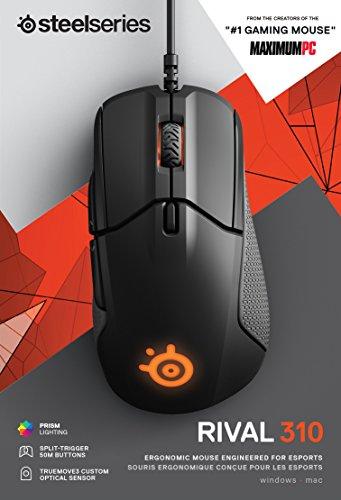 Ratón para juegos SteelSeries Rival 310 - Sensor óptico TrueMove3 de 12.000 CPI - Botones de activación divididos - Iluminación RGB