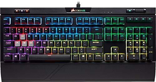 CORSAIR Strafe RGB MK.2 Tastiera meccanica da gioco - USB Passthrough - Lineare e silenziosa - Interruttori Cherry MX Red - Retroilluminazione a LED RGB (rinnovata)