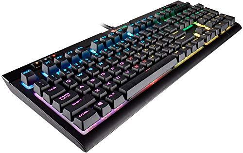 CORSAIR Strafe RGB MK.2 Mechanical Gaming Keyboard - USB Passthrough - Linéaire et silencieux - Commutateur Cherry MX Red - Rétro-éclairage LED RVB (Renouvelé)