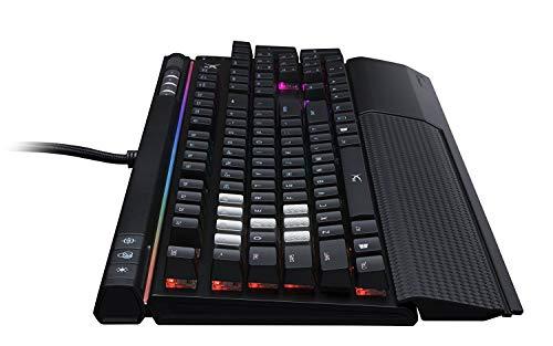 HyperX Alloy Elite RGB - Teclado mecánico para juegos - Personalización de luces y macros controlada por software - Reposamuñecas - Controles multimedia - Lineal y silencioso - Cherry MX Red - Retroiluminación LED RGB (HX-KB2RD2-US/R1)