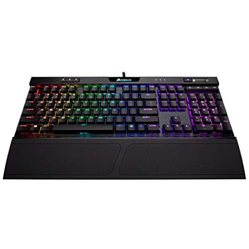 CORSAIR K70 RGB MK.2 RAPIDFIRE Low Profile - LED RGB retroiluminado - USB Passthrough y controles multimedia - Perfil bajo más rápido y lineal - Cherry MX Speed