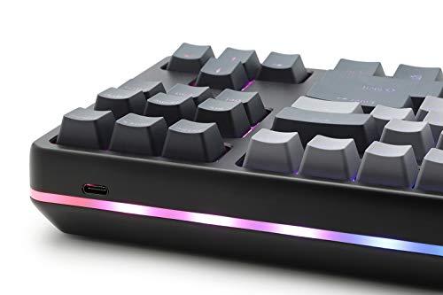 Drop CTRL High-Profile Mechanische Tastatur - Tenkeyless TKL (87 Tasten) Gaming Tastatur, Hot-Swap Schalter, Programmierbar, Hintergrundbeleuchtung RGB LED, USB-C, Doubleshot PBT, Aluminium (Schwarz, Halo Clear)