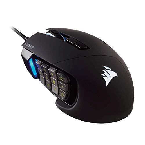 Corsair Scimitar Pro RGB - Souris de jeu MMO - Capteur optique 16 000 DPI - 12 boutons latéraux programmables - Noir