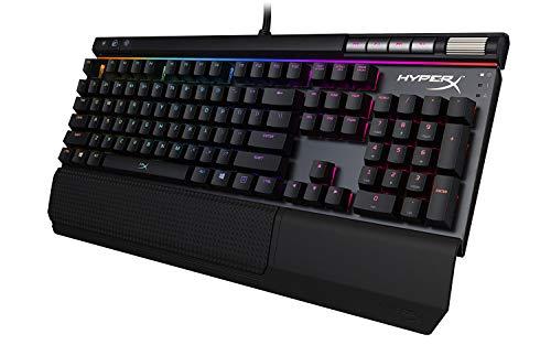 HyperX Alloy Elite RGB - Teclado mecánico para juegos - Personalización de luces y macros controlada por software - Reposamuñecas - Controles multimedia - Lineal y silencioso - Cherry MX Red - Retroiluminación LED RGB (HX-KB2RD2-US/R1)