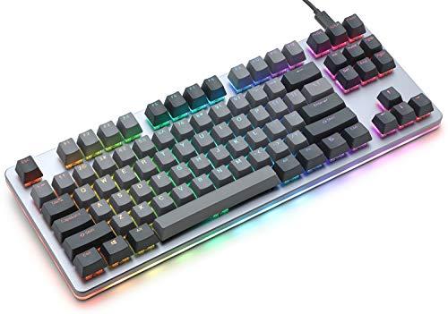 Drop CTRL Mechanische Tastatur - Tenkeyless TKL (87 Tasten) Gaming-Tastatur, Hot-Swap-Schalter, programmierbare Makros, RGB LED-Hintergrundbeleuchtung, USB-C, Doubleshot PBT, Aluminiumrahmen (Halo True, Grau)