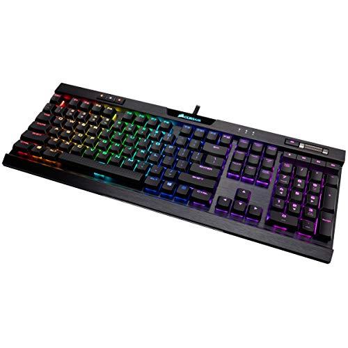 CORSAIR K70 RGB MK.2 RAPIDFIRE Low Profile - LED RGB retroiluminado - USB Passthrough y controles multimedia - Perfil bajo más rápido y lineal - Cherry MX Speed