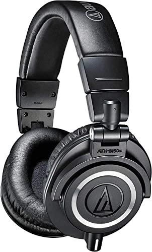 Audio-Technica ATH-M50X Professioneller Studio-Monitor-Kopfhörer, schwarz, professionelle Qualität, von Kritikern gelobt, mit abnehmbarem Kabel