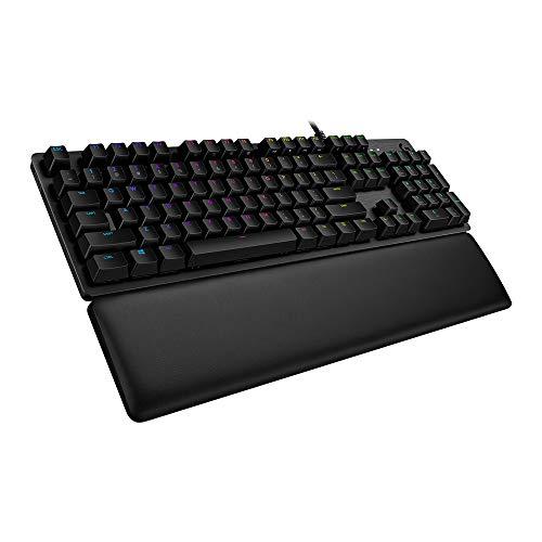 Teclado mecánico para juegos Logitech G513 con retroiluminación RGB e interruptores de teclas GX Blue Clicky (carbono)