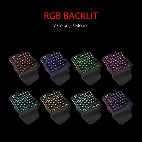 RedThunder One Handed Gaming Keyboard RGB Backlit 35 Keys Portable Mini Gaming Keypad Ergonomic Game Controller für PC Gamer