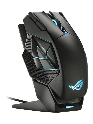 ASUS ROG Spatha X Wireless Gaming Mouse (Magnetischer Ladeständer, 12 programmierbare Tasten, 19.000 DPI, Push-fit Hot Swap Switch Sockets, ROG Micro Switches, ROG Paracord und Aura RGB Beleuchtung)