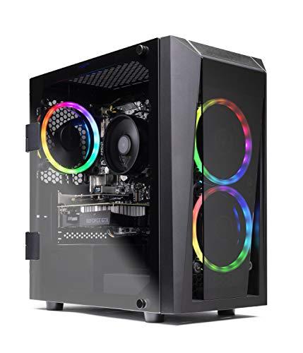 SkyTech Blaze II Gaming Computer Desktop - Ryzen 5 2600 6-Core 3.4 GHz, NVIDIA GeForce GTX 1650 4G, 500G SSD, 8GB DDR4, RGB, AC WiFi, Windows 10 Home 64-bit