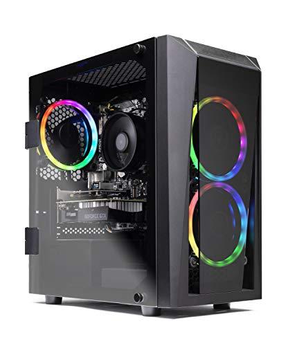 Ordenador de sobremesa para juegos SkyTech Blaze II - Ryzen 5 2600 6-Core 3.4 GHz, NVIDIA GeForce GTX 1650 4G, 500G SSD, 8GB DDR4, RGB, AC WiFi, Windows 10 Home 64-bit