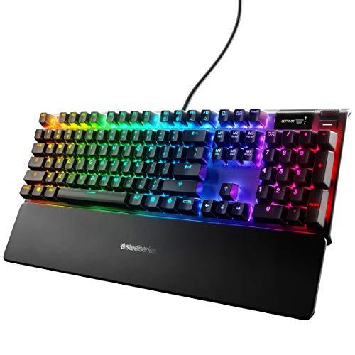 Teclado mecánico para juegos SteelSeries Apex Pro - Interruptores de accionamiento ajustable - El teclado mecánico más rápido del mundo - Pantalla inteligente OLED - Retroiluminación RGB