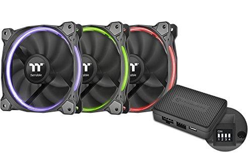 Thermaltake 14 RGB TT Premium Edition 140 mm Software Enabled Circular RGB LED Case/Radiator Fan - Confezione tripla CL-F051-PL14SW-A