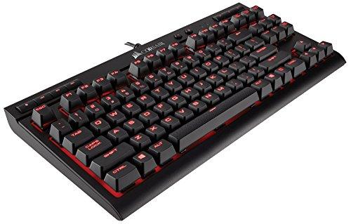 Tastiera da gioco meccanica compatta Corsair K63 - Retroilluminata a LED rossi - Lineare e silenziosa - Cherry MX Red, CH-9115020-NA