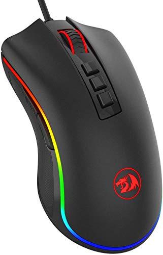 Redragon M711 Cobra Gaming-Maus mit 16,8 Millionen RGB-Farben Hintergrundbeleuchtung, 10.000 DPI einstellbar, komfortabler Griff, 7 programmierbare Tasten