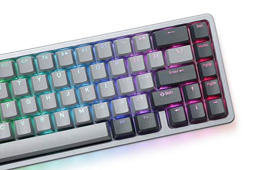 Tastiera meccanica ad alto profilo Drop ALT - Tastiera da gioco al 65% (67 tasti), interruttori Hot-Swap, macro programmabili, retroilluminazione LED RGB, USB-C, PBT Doubleshot, telaio in alluminio (Cherry MX Blue, grigio)