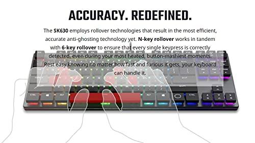 Cooler Master SK630 Clavier mécanique sans touches avec interrupteurs Cherry MX Low Profile en aluminium brossé