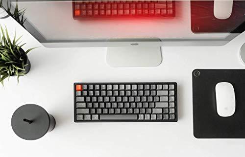 Tastiera meccanica da gioco senza fili Keychron K2 versione 2, Bluetooth/USB cablata compatta 84 tasti senza tasti RGB LED retroilluminati Telaio in alluminio per Mac Windows, interruttore blu Gateron G Pro