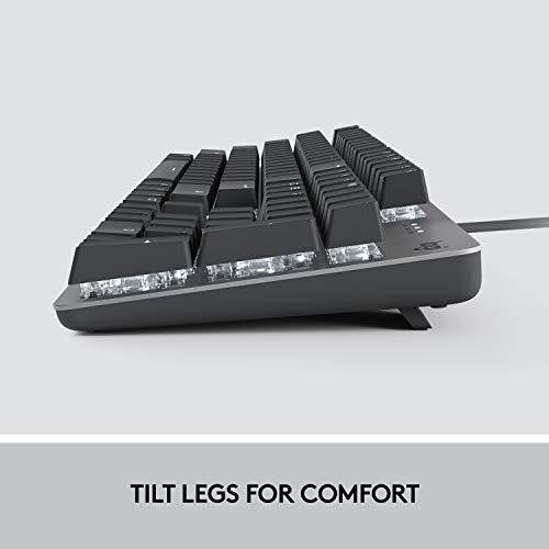 Logitech K845 Mechanische, beleuchtete Tastatur, mechanische Schalter, starke, verstellbare Kippfüße, volle Größe, Aluminiumgehäuse, 104 Tasten, USB, Windows (TTC Brown Switches)