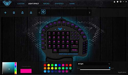 Beastron Aula Excalibur Mechanische Einhand-Gaming-Tastatur, blaue Schalter, per Software anpassbare RGB-Hintergrundbeleuchtung, 8 programmierbare Makro-Tasten und abnehmbare Handgelenkstütze