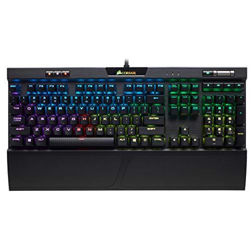 Corsair K70 RGB MK.2 Teclado mecánico para juegos - USB Passthrough y controles multimedia - Lineal y silencioso - Cherry MX Red - Retroiluminación LED RGB (CH-9109010-NA)