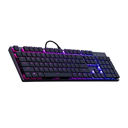 Cooler Master Sk-650-Gklr1-US Teclado mecánico SK650 con interruptores Cherry MX de perfil bajo en diseño de aluminio cepillado, diseño negro, completo