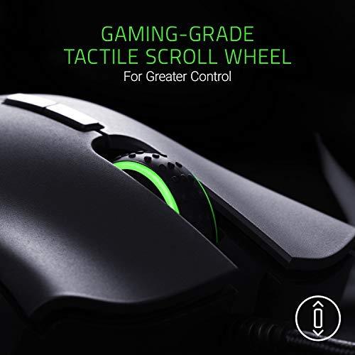 Souris de jeu Razer DeathAdder Elite : Capteur optique 16 000 DPI - Éclairage Chroma RGB - 7 boutons programmables - Commutateurs mécaniques - Poignées latérales en caoutchouc - Noir mat