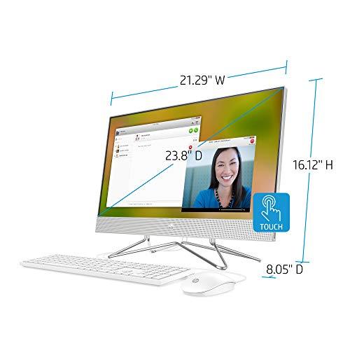 Computer Desktop All-in-One HP da 24 pollici con schermo touchscreen, processore AMD Ryzen 5 4500U, 12 GB di RAM, 512 GB di SSD, Windows 10 Home (24-dp0160, argento)