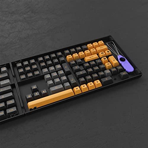 Akko Black&Bronze Juego de 158 teclas de perfil ASA PBT de doble disparo para teclados mecánicos con caja de recogida