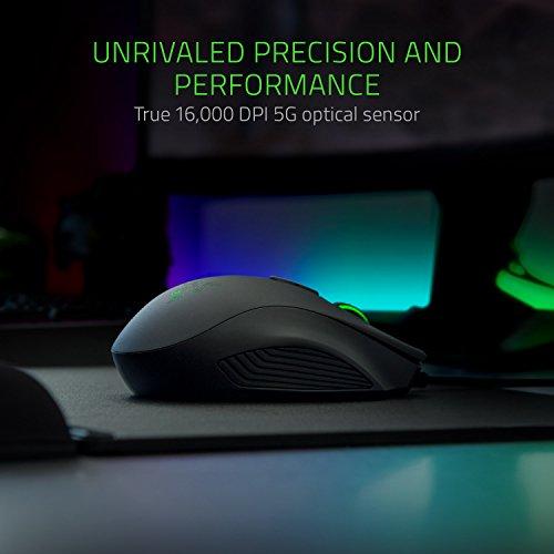 Ratón para juegos Razer Naga Trinity: Sensor óptico de 16.000 PPP - Iluminación RGB por croma - Placa lateral intercambiable con configuraciones de 2, 7 y 12 botones - Interruptores mecánicos