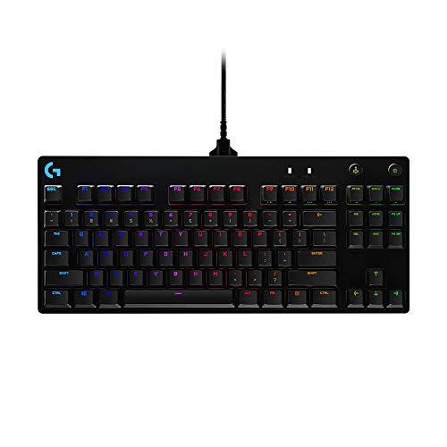 Logitech G PRO Mechanical Gaming Keyboard, ultra przenośna konstrukcja bez klawiszy, odłączany kabel Micro USB, 16,8 miliona kolorów podświetlanych klawiszy LIGHTSYNC RGB