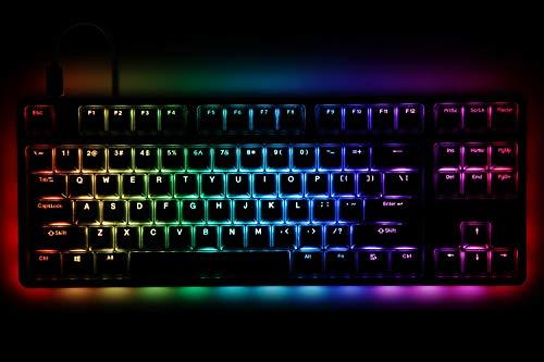 Drop CTRL High-Profile Mechanische Tastatur - Tenkeyless TKL (87 Tasten) Gaming Tastatur, Hot-Swap Schalter, Programmierbar, Hintergrundbeleuchtung RGB LED, USB-C, Doubleshot PBT, Aluminium (Schwarz, Halo Clear)