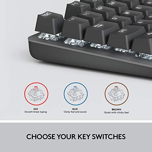 Logitech K845 Mechanische, beleuchtete Tastatur, mechanische Schalter, starke, verstellbare Kippfüße, volle Größe, Aluminiumgehäuse, 104 Tasten, USB, Windows (TTC Brown Switches)