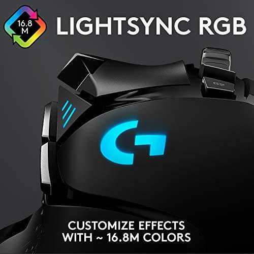 Logitech G502 HERO Souris de jeu filaire haute performance, capteur HERO 25K, 25 600 DPI, RVB, poids ajustable, 11 boutons programmables, mémoire intégrée, PC / Mac