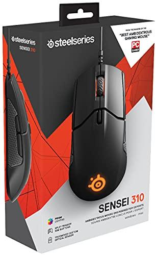 SteelSeries Sensei 310 Gaming-Maus - 12.000 CPI TrueMove3 Optischer Sensor - Beidhändiges Design - Split-Trigger-Tasten - RGB-Beleuchtung, Schwarz